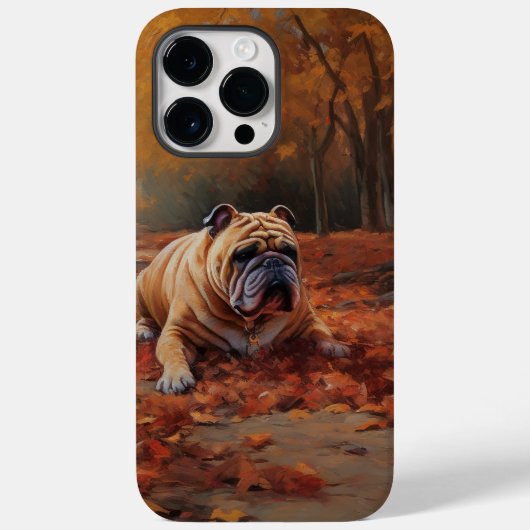 Bulldog im Herbst Leaves Fall Inspiriert Case-Mate iPhone Hülle (Rückseite)
