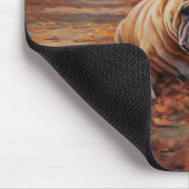 Bulldog im Herbst Leaves Fall Inspiriert Mousepad (Ecke)