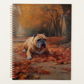 Bulldog im Herbst Leaves Fall Inspiriert Planer (Vorderseite)