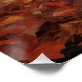 Bulldog im Herbst Leaves Fall Inspiriert Poster (Ecke)