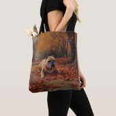 Bulldog im Herbst Leaves Fall Inspiriert Tasche (Von Nahem)
