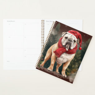 Bulldog im Schnee Weihnachten Planer