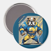 Bulldog in Chargers Colors Magnet (Vorderseite/Rückseite)