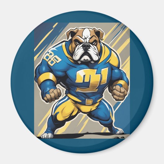 Bulldog in Chargers Colors Magnet (Vorne)