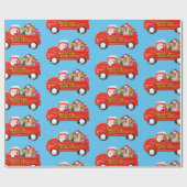 Bulldog in Christmas Delivery Truck Geschenkpapier (Flach)