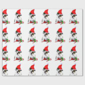 Bulldog in der Weihnachtsmannmütze Weihnachten Geschenkpapier (Flach)