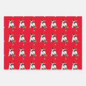 Bulldog in der Weihnachtsmannmütze Weihnachten Geschenkpapier Set (Vorderseite 2)