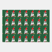 Bulldog in der Weihnachtsmannmütze Weihnachten Geschenkpapier Set (Vorderseite)