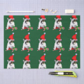 Bulldog in der Weihnachtsmannmütze Weihnachten Seidenpapier (Handwerk)