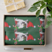 Bulldog in der Weihnachtsmannmütze Weihnachten Seidenpapier (Geschenk)