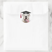 Bulldog in Graduation Cap with Class Year Runder Aufkleber (Tasche)