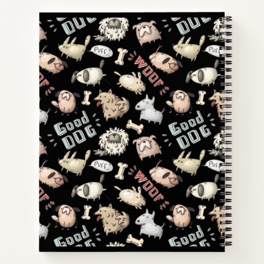 Bulldog in Herzbrille und Bugs-Krawatte-Notebook Notizblock (Rückseite)