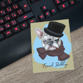 Bulldog in Hut und Schal Postkarte
