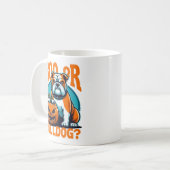 Bulldog in Pop Art Styls Halloween Kaffeetasse (Vorderseite Links)