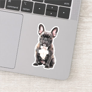 Bulldog in Schwarz und Weiß Aufkleber