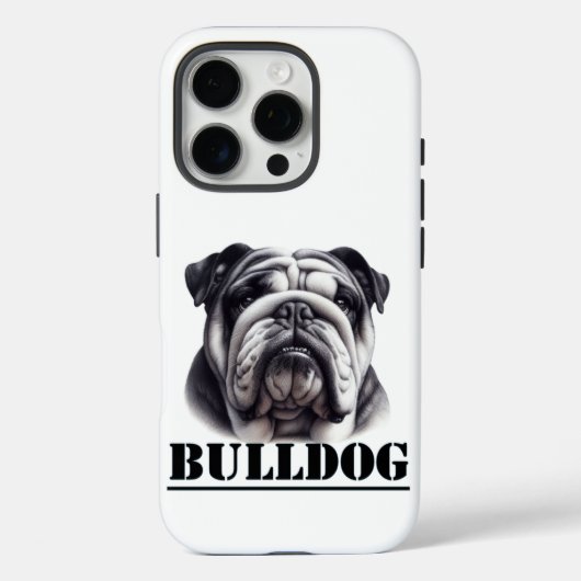 Bulldog in Schwarz und Weiß Case-Mate iPhone Hülle (Rückseite)