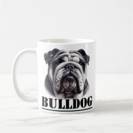 Bulldog in Schwarz und Weiß Kaffeetasse