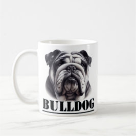 Bulldog in Schwarz und Weiß Kaffeetasse