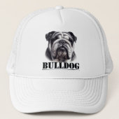 Bulldog in Schwarz und Weiß Truckerkappe (Vorderseite)