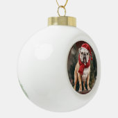 Bulldog in Snow Christmas Keramik Kugel-Ornament (Links)