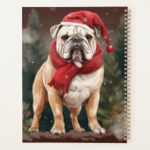 Bulldog in Snow Christmas Planer (Rückseite)