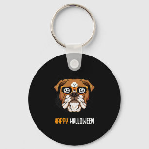 Bulldog in Sungles Lazy Halloween Kostümhund Schlüsselanhänger
