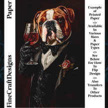 Bulldog in Tuxedo & Bow Krawatte & Wine CR8 Kunsth