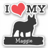 Bulldog-Individuelle Name Aufkleber (Vorderseite)