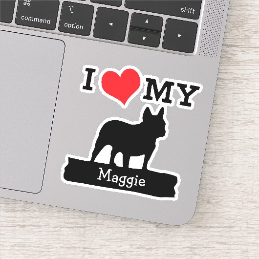 Bulldog-Individuelle Name Aufkleber (Detail)