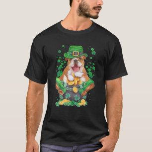 Bulldog Irish Dog Hat Schuhe Clover Kleeblatt St.P T-Shirt
