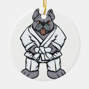 Bulldog-Jitsu  Hintergrundfarbe Keramik Ornament
