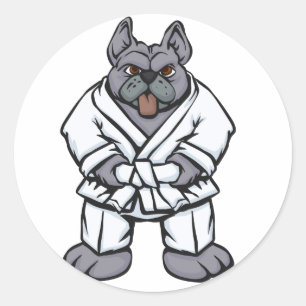 Bulldog-Jitsu  Hintergrundfarbe Runder Aufkleber