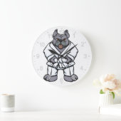 Bulldog jiu jitsu | choose background color große wanduhr (Zuhause)