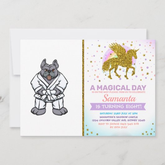 Bulldog jiu jitsu | Hintergrundfarbe auswählen Einladung (Vorderseite)