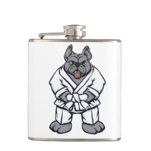 Bulldog jiu jitsu Hintergrundfarbe auswählen Flachmann