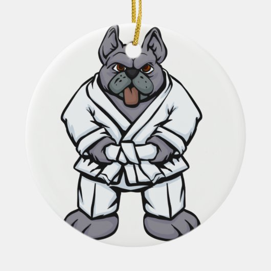 Bulldog jiu jitsu | Hintergrundfarbe auswählen Keramik Ornament (Vorne)