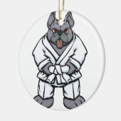 Bulldog jiu jitsu | Hintergrundfarbe auswählen Keramik Ornament (Links)