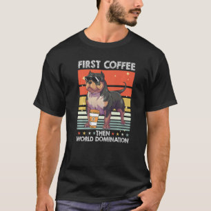 Bulldog Kaffee Brei Hund Pet American Bully T-Shirt