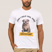 Bulldog "Kann ich dir helfen, Sir? Fang dein Flugz T-Shirt (Vorderseite)
