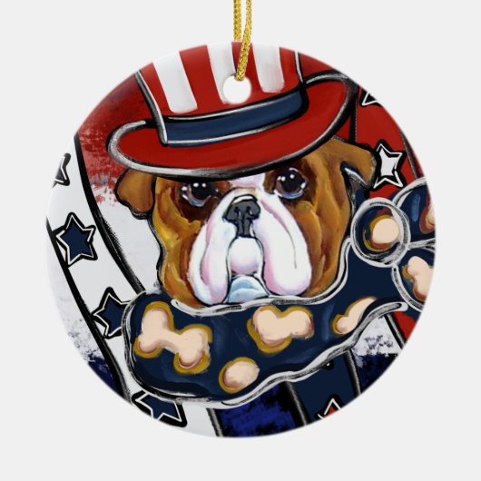 Bulldog Keramik Ornament (Vorne)
