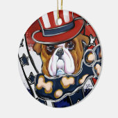 Bulldog Keramik Ornament (Links)