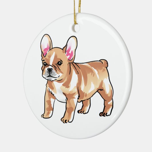 Bulldog Keramik Ornament (Links)