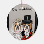 Bulldog Keramik Ornament (Links)