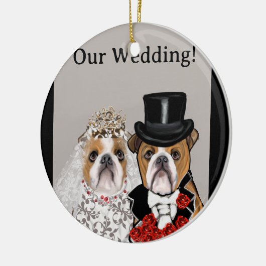 Bulldog Keramik Ornament (Links)