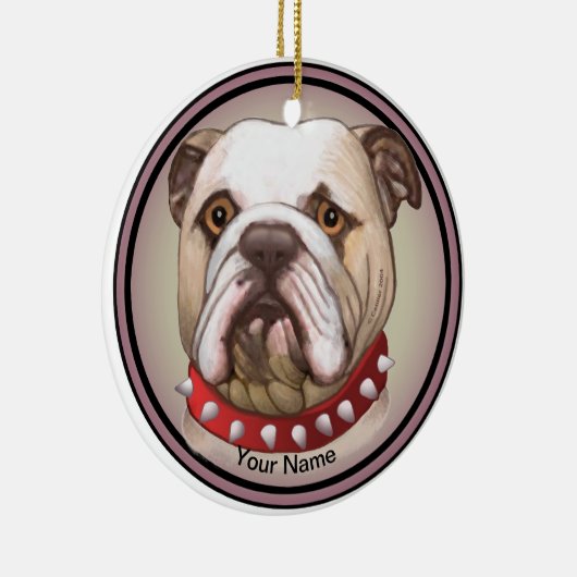 Bulldog Keramik Ornament (Rechts)