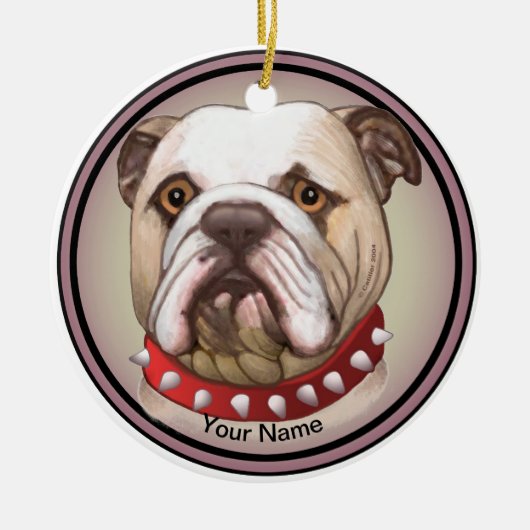 Bulldog Keramik Ornament (Vorne)