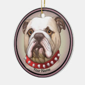 Bulldog Keramik Ornament (Links)