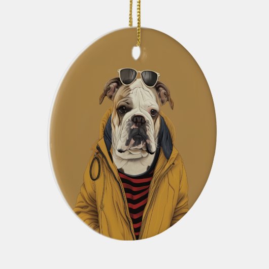 Bulldog Keramik Ornament (Rechts)