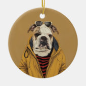 Bulldog Keramik Ornament (Vorne)