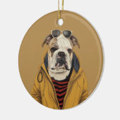 Bulldog Keramik Ornament (Links)